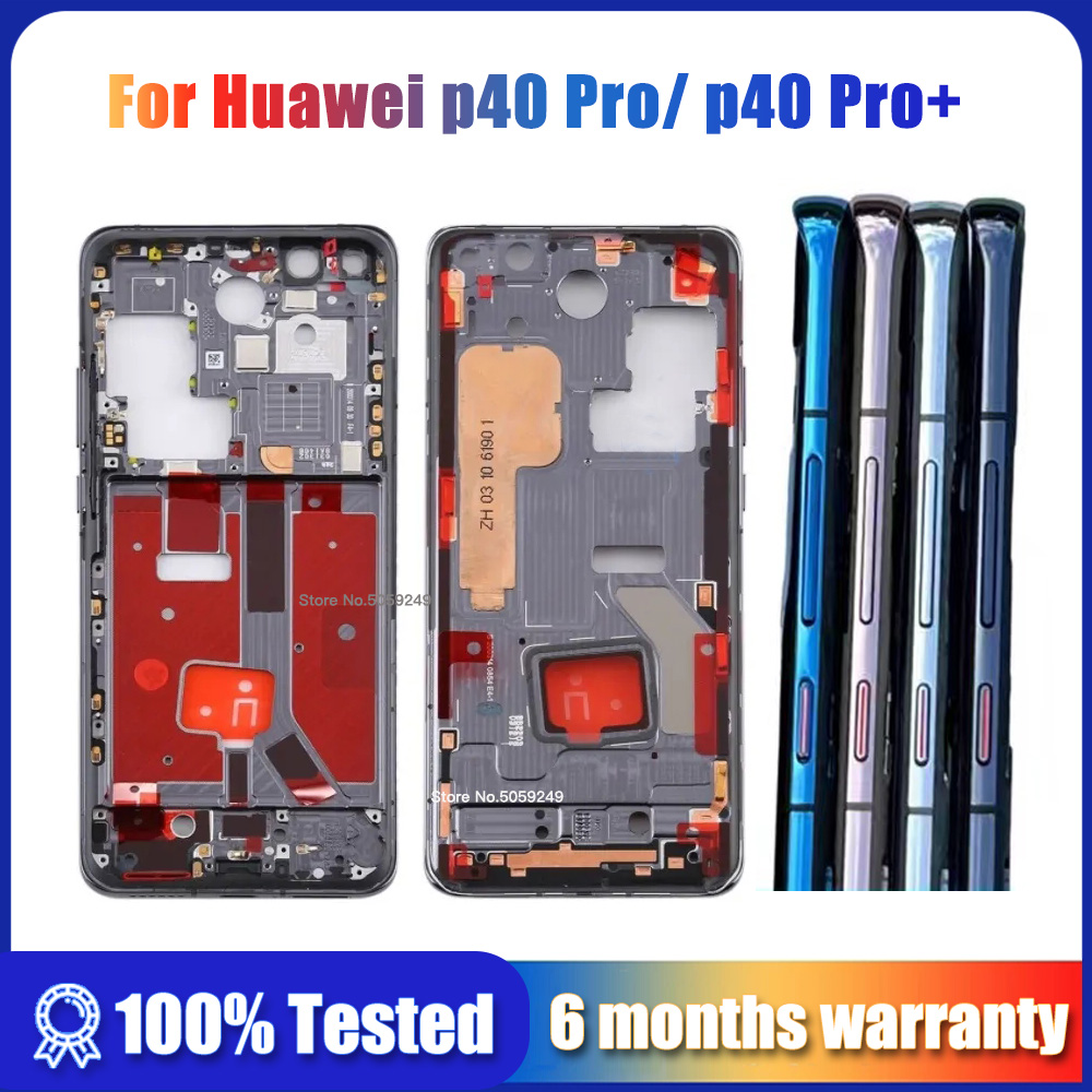 RÃ©paration de cadre central d'origine pour Huawei P40 Pro P40Pro + Plus, remplacement du support de plaque d'affichage LCD, boÃ®tier de lunette, coque de chÃ¢ssis n° 1