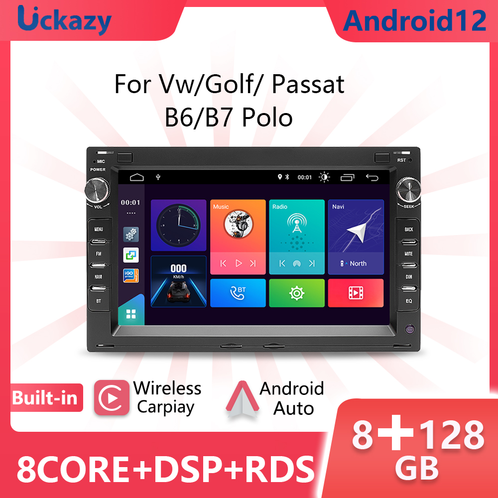 Uckazy-Autoradio Android 12, GPS, StÃ©rÃ©o, Audio, RDS, Wifi, Sans Fil, Carplay, 2 Din, pour VW PASSAT B5, MK4, MK5, SHARAN, Jetta, Bora, Polo, NATO, SPORT T5, CITI, CHICO, Limitation n° 1