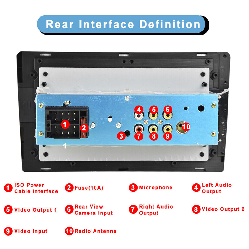 Radio stÃ©rÃ©o de voiture avec Ã©cran tactile, lecteur MP5 universel, Bluetooth, radio FM, prise en charge de la camÃ©ra de recul, limitation de voiture, D-Play, 9 en effet, 1 Din n° 6