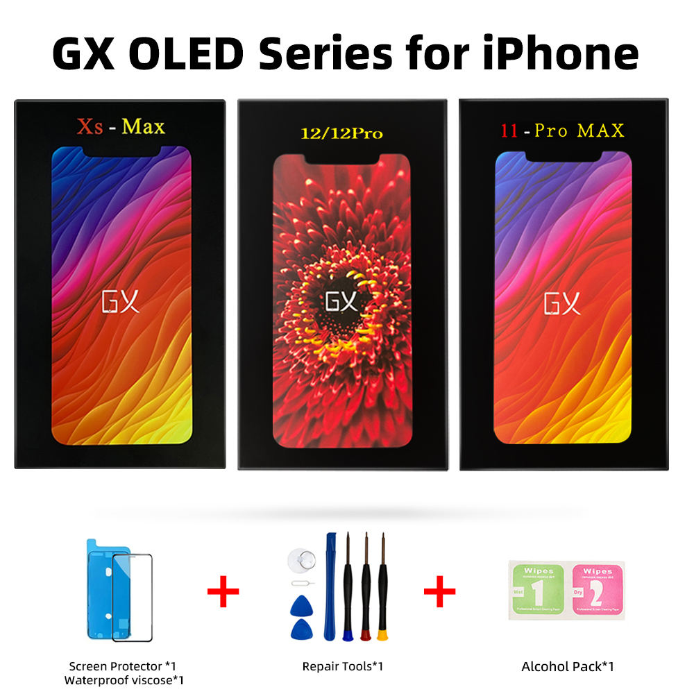 Ensemble Ã©cran tactile LCD de remplacement, sÃ©rie GX OLED, pour iPhone X XS Poly 11 12 13 Pro Max Mini n° 1