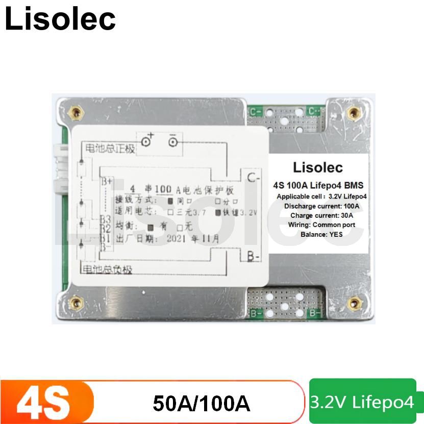 Lifepo4 BMS 4S 12V avec L'Ã©quilibre 50A 100A de DÃ©charge de Charge de Protection 12.8V Batterie de Phosphate de Fer de Lithium ProtÃ©ger Module n° 2