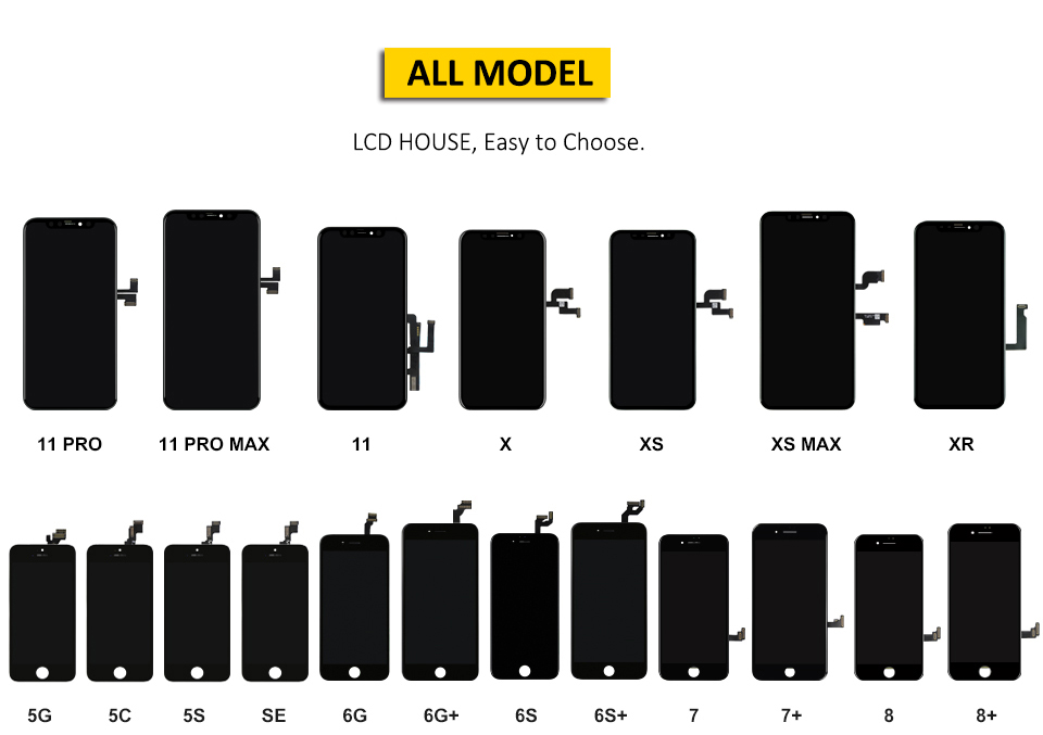 Ensemble Ã©cran tactile LCD OLED de remplacement, pour iPhone X, Poly, XS, 11, 12 Pro Max, 5S, 6, 6S, 7, 8 n° 3