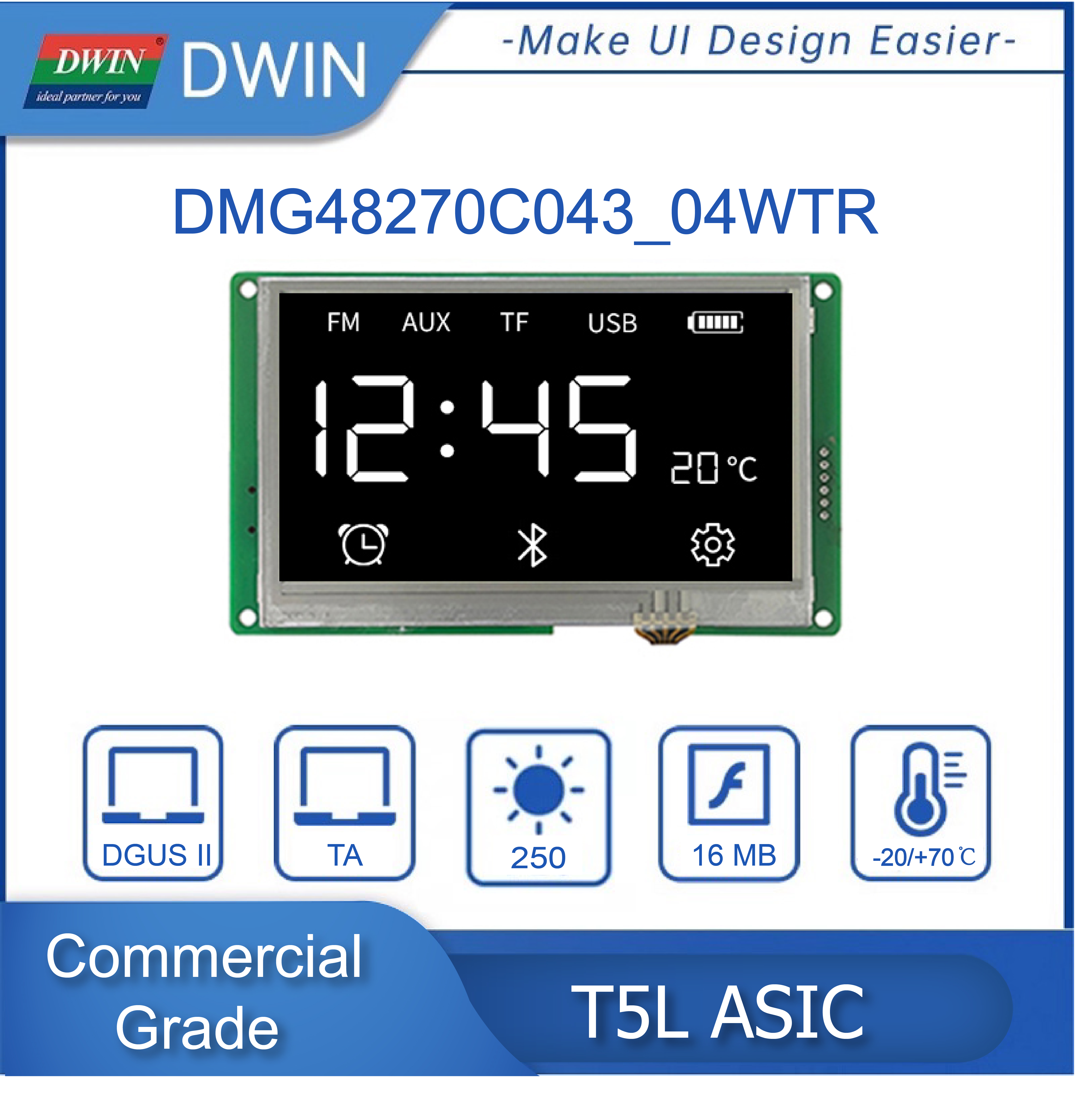 DWIN-Ã‰cran tactile LCD TFT, Ã©cran intelligent HMI, prix bas, offre spÃ©ciale, 4.3 pouces, 480x272 n° 3