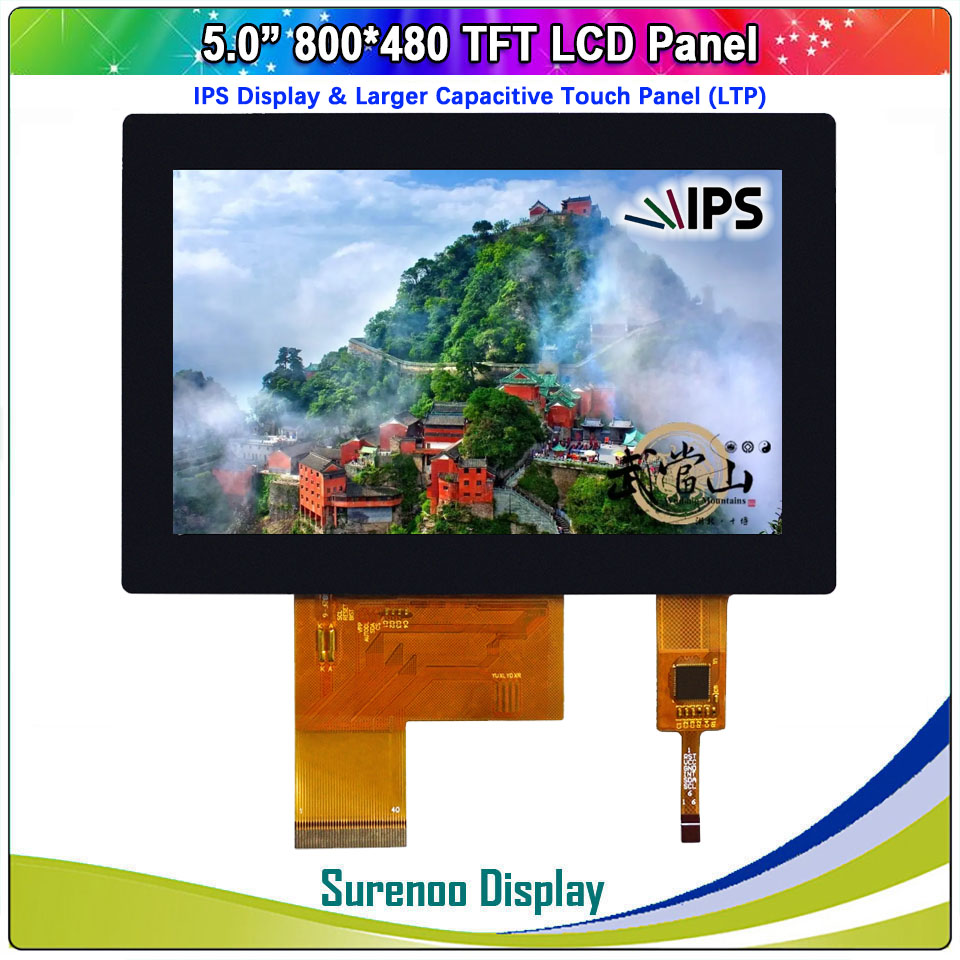 Ã‰cran Tactile IPS RVB TFT LCD de 5.0 Pouces, Moniteur RÃ©sistif IIC I2C GT911, 800x480 800480, 40P/24 _ Bit n° 1