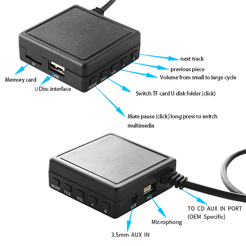 Module Bluetooth pour Renault 2005 â€“ 2011, adaptateur AUX TF USB, 6 broches, Module Audio stÃ©rÃ©o, Radio sans fil, pour voiture n° 5