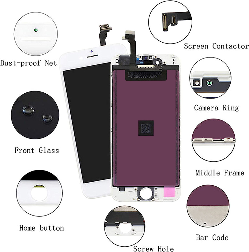 Ã‰cran Tactile LCD de Remplacement, Sans FrÃ©quence Pixel + Verre Guatemala, pour iPhone 6 6S 7 8 Plus 7G 7P 8G 8 Plus n° 6