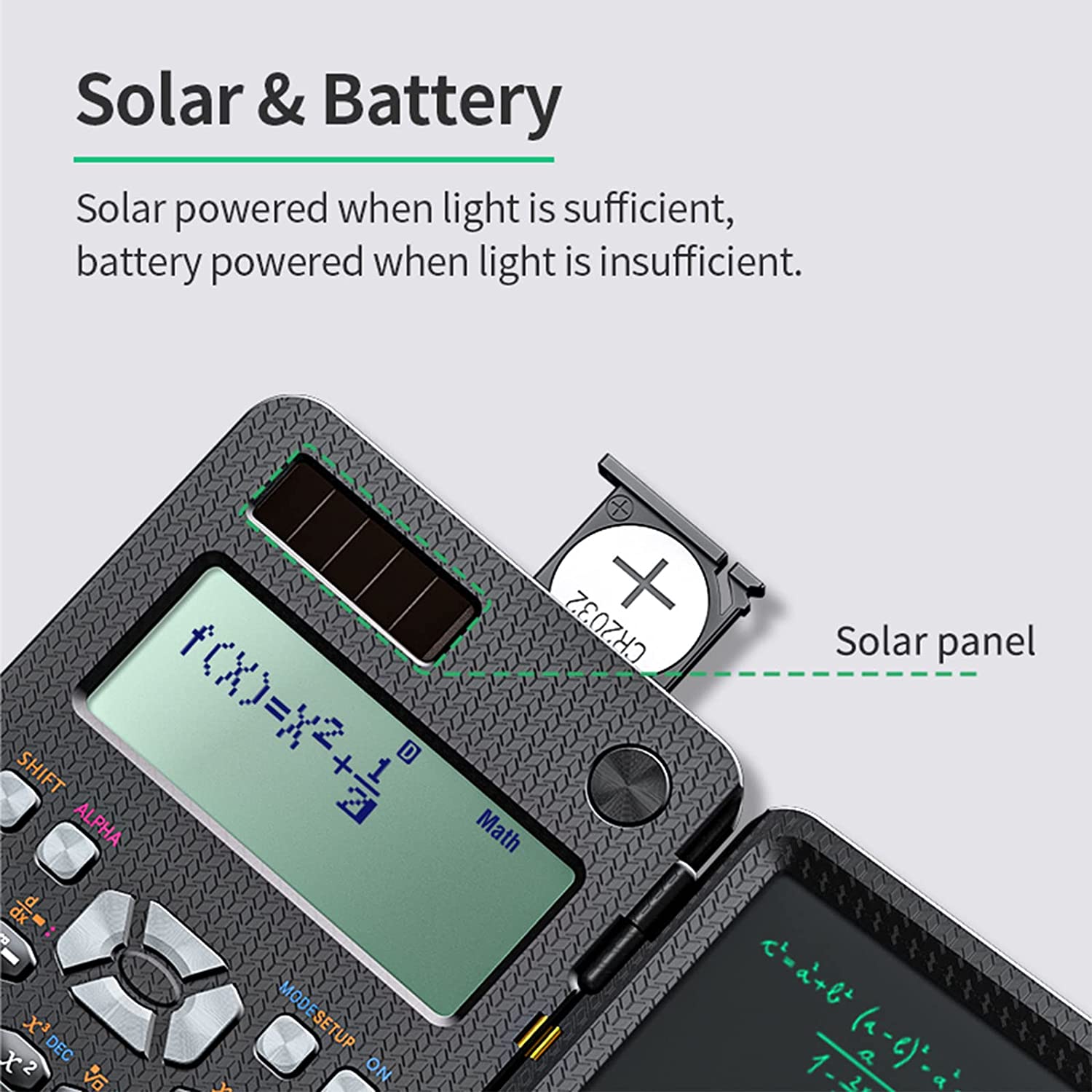 Calculatrice scientifique solaire Portable pliable, avec bloc-notes LCD, 417 fonctions professionnelles, pour Ã©tudiants, mise Ã  niveau 991ES n° 6