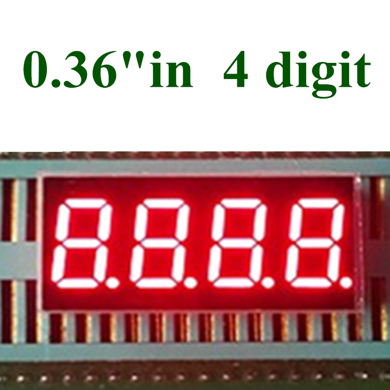 Tube numÃ©rique d'anode commune, 4 bits, 0.36 , 0,36, 20 piÃ¨ces Affichage LED Rouge Ã  7 Segments, Chiffres n° 1