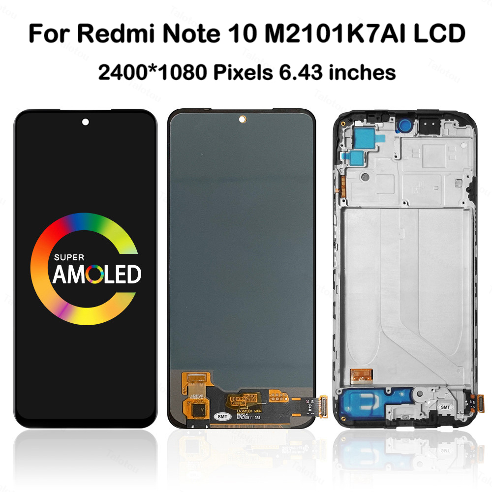 Ensemble Ã©cran tactile LCD AMOLED de remplacement, 6.43 pouces, avec chÃ¢ssis, pour Xiaomi Redmi Note 10, 10S, 4G, M2101K7AI, M2101K7AG n° 2