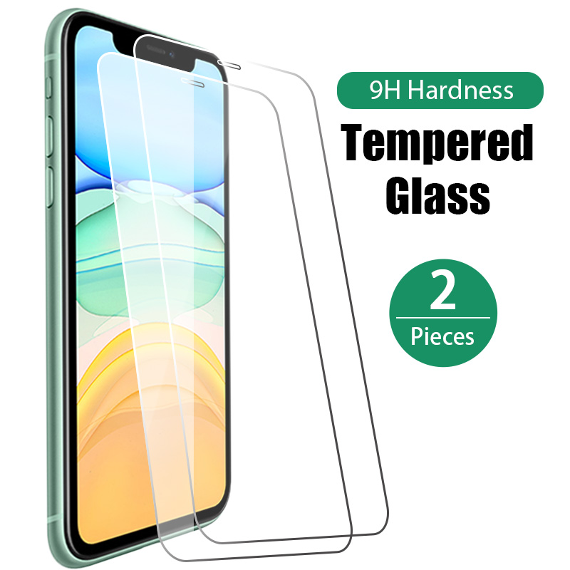 Protecteur d'Ã©cran en verre trempÃ© pour iPhone, 14, 13, 12, 11 Pro Max, Mini Plus, 8, 7, 6, X, XS Max, Poly SE, 6s, 5s, 2 piÃ¨ces n° 1