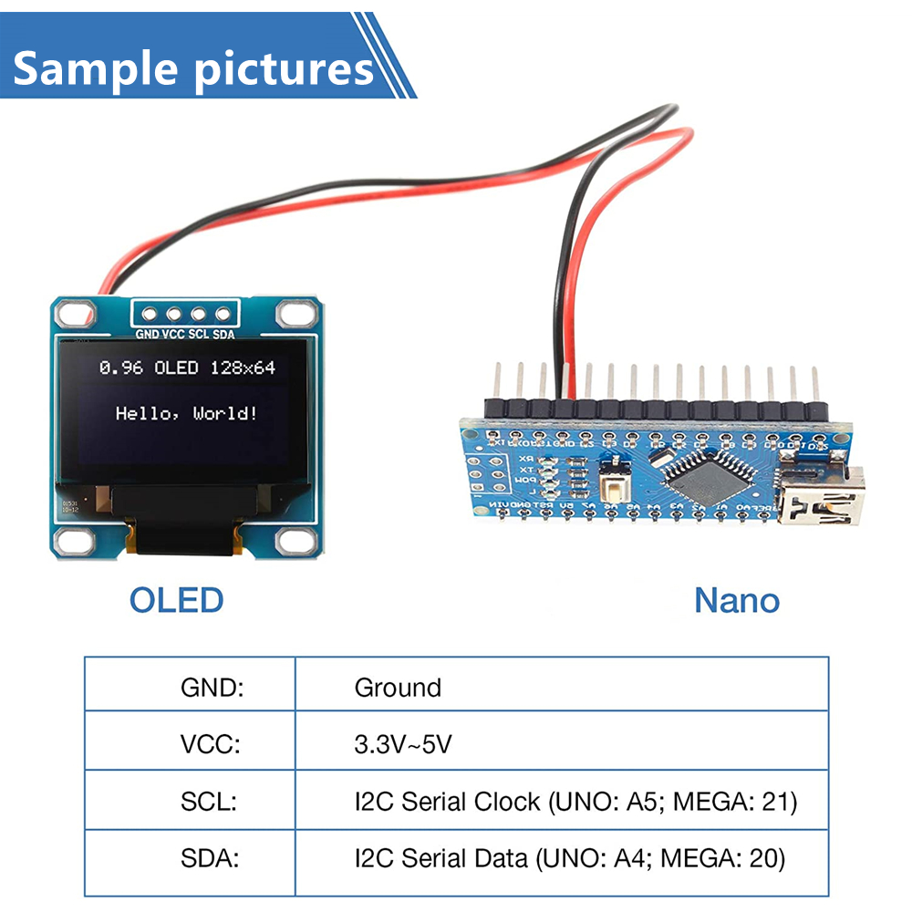 Carte d'Ã©cran LCD OLED pour Ardu37, technologie d'affichage OLED blanche sÃ©rie IIC, originale, 0.96 pouces, X64, I2C, SSD1306, 12864 n° 4