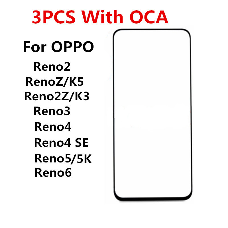 Ã‰cran avant Reno5 pour OPPO Reno Z K5 K3 2 2Z 3 4 SE 5 Lite 6 4G 5G, Ã©cran tactile LCD, verre, piÃ¨ces de rechange, OCA n° 1