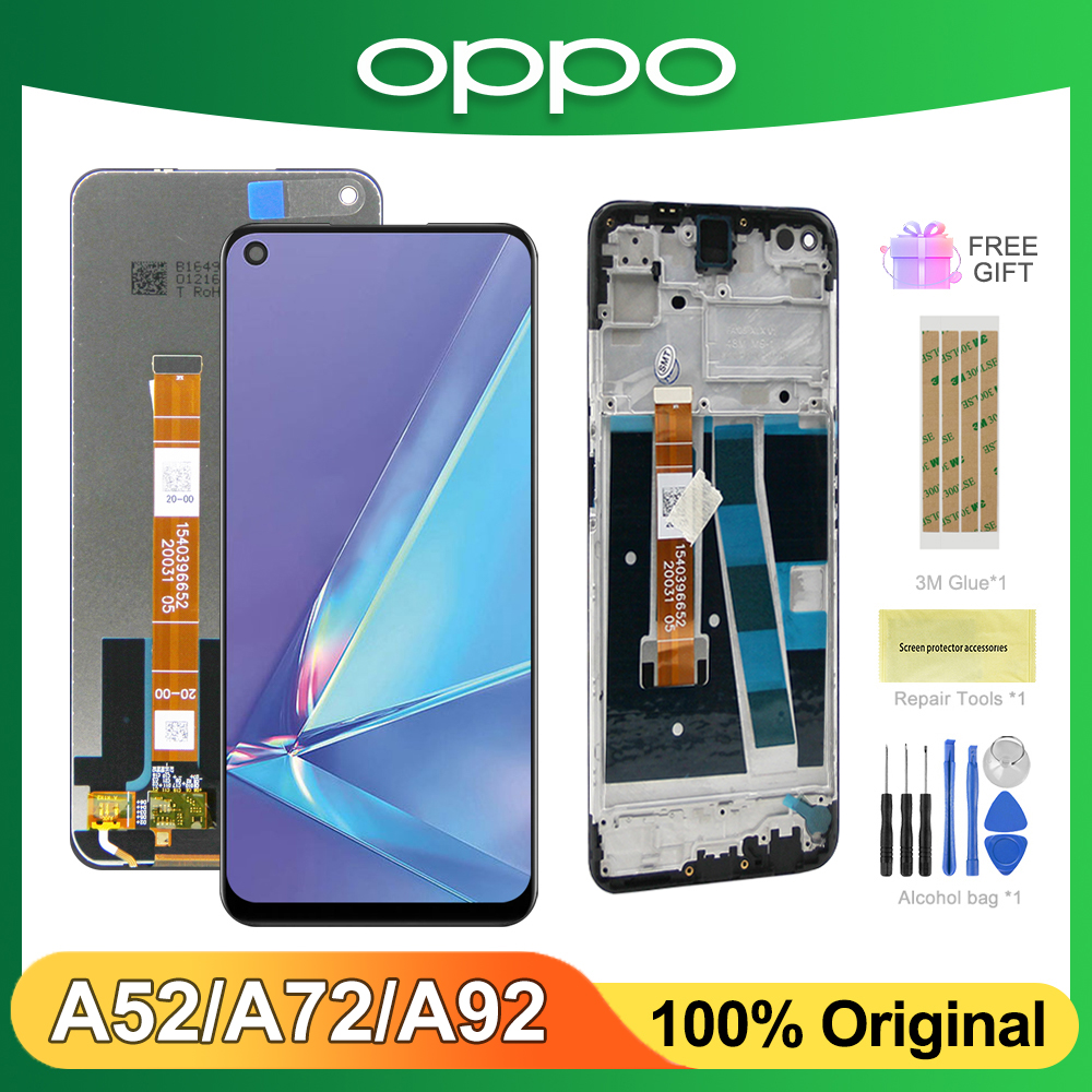 NumÃ©riseur d'Ã©cran tactile LCD de remplacement avec cadre, piÃ¨ces d'affichage d'origine, Oppo A72 A92, 6.5 , Oppo A52 CPH2059 n° 1