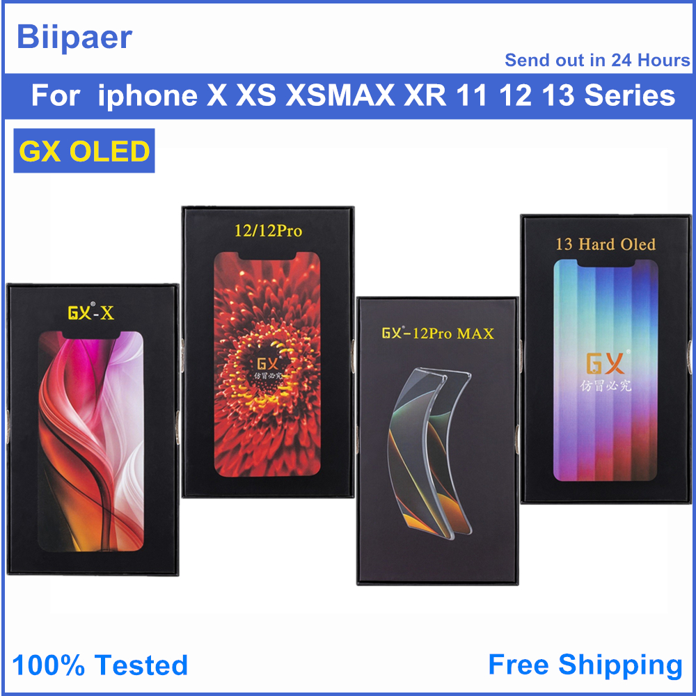 Ã‰cran d'affichage LCD AMOLED GX pour iPhone, assemblage AMOLED testÃ©, vÃ©ritable GX, iPhone X XS XS MAX, iPhone 12 12Pro 13 12Mini n° 1