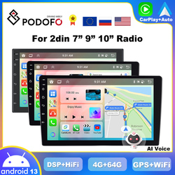 PodoNuremberg-Autoradio CarPlay Android, 7 , 9, 10 , RÃ©cepteur StÃ©rÃ©o Universel, WiFi, GPS, 2Din, Sans DVD, UnitÃ© Principale, DSP, RDS, BT, FM small picture n° 1