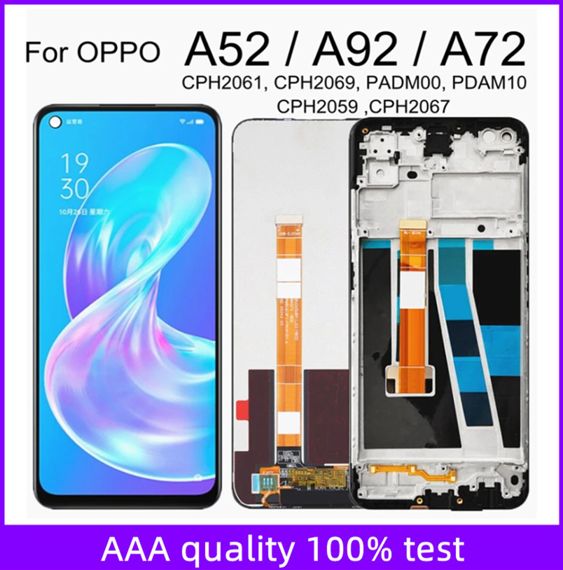 Bloc Ã©cran tactile LCD de remplacement, 6.5 pouces, pour OPPO A72 A92 A52 4G CPH2069 CPH2067 n° 1