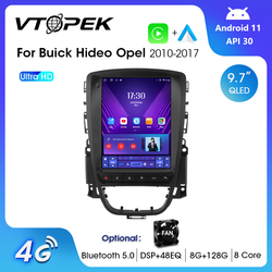 Vtopek-Autoradio Android 11, 4G, Navigation, Lecteur Vidéo, Stéréo, Limitation, 2Din, Opel Astra J, SachBuick Verano, 2009-2015