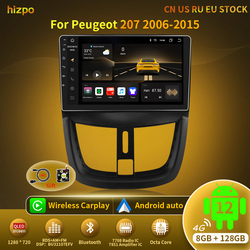 Hizpo-Autoradio 9 Android 12, 8 Go/128 Go, 4G, WiFi, DSP, navigation GPS, lecteur vidÃ©o pour voiture KIT 207, 207CC (2006-2015) small picture n° 1