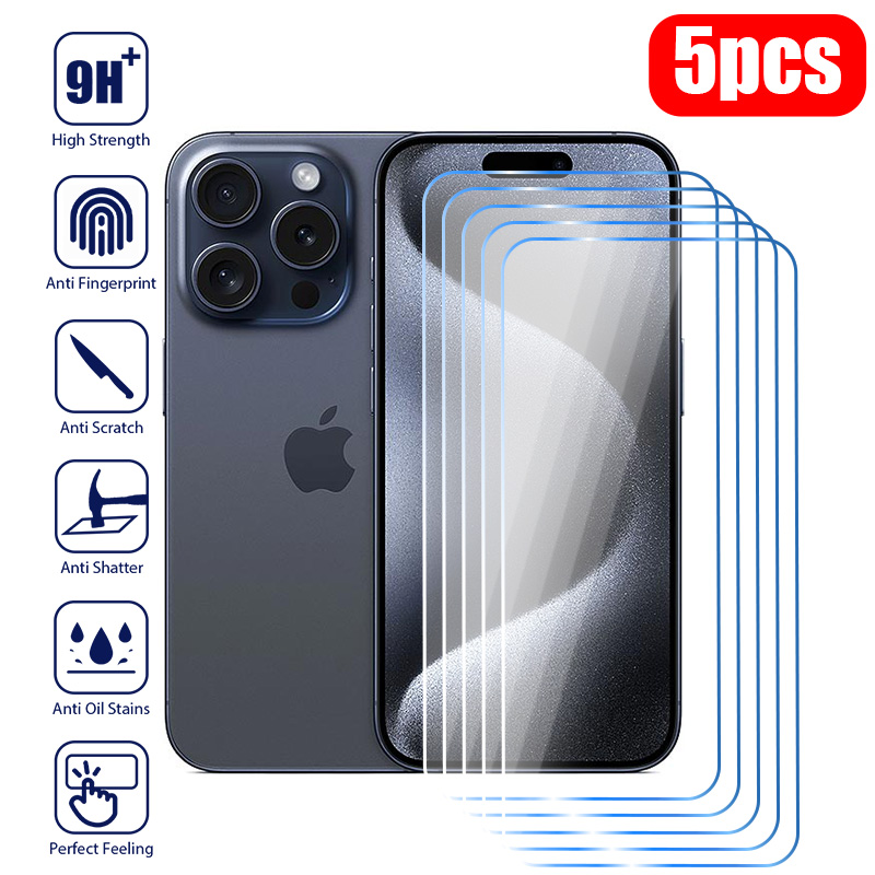 Protecteur d'Ã©cran en verre pour iPhone, 15, 14, 13, 11, Pro, Max, 12, Mini, Guatemala, 15, 14, 8, 7, Plus, Poly, X, XS, Max, SE, 2022, 5 piÃ¨ces n° 1