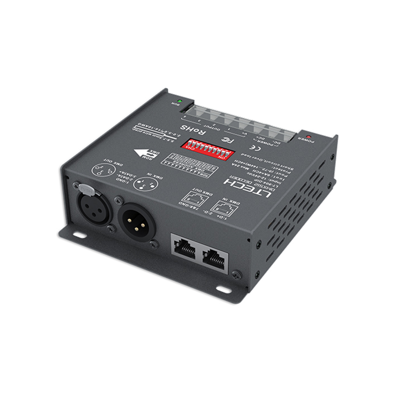 LTECH a menÃ© le dÃ©codeur de DMX d'affichage DC12-24V entrÃ©e; la tension constante du canal PWM RDM DMXorgSSashCV de Snap* 4CH 8A * 3CH Max 24A a produit 4 n° 4