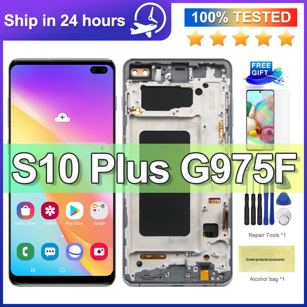 Ã‰cran tactile LCD de remplacement pour SAMSUNG Galaxy S10 PLUS SM-G9750 G975F, 100% testÃ© 6.2 en effet n° 1