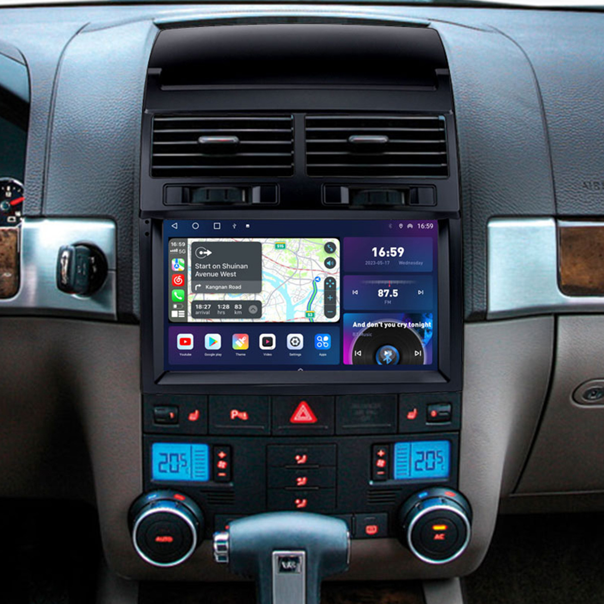 Autoradio Android avec GPS et Lecteur StÃ©rÃ©o pour Voiture, Carplay pour Volkswagen Vw Touareg 7l 2002 2003 2004 2005 2006 2007 2008 2009, TS10 n° 6