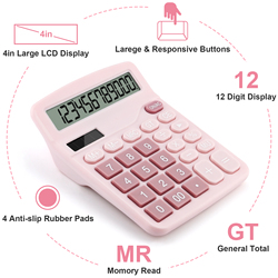 Calculatrice de bureau avec grand Ã©cran LCD, 12 chiffres, batterie solaire, alimentation des touristes, maison, bureau de base, cadeau pour enfant, fournitures scolaires, papeterie small picture n° 5