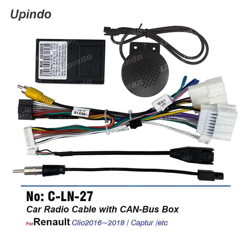 CÃ¢ble d'autoradio avec boÃ®tier LilBus, cÃ¢blage d'alimentation, adaptateur de connecteur SFP, lecteur de limitation Android, Renault Clio Captur n° 1