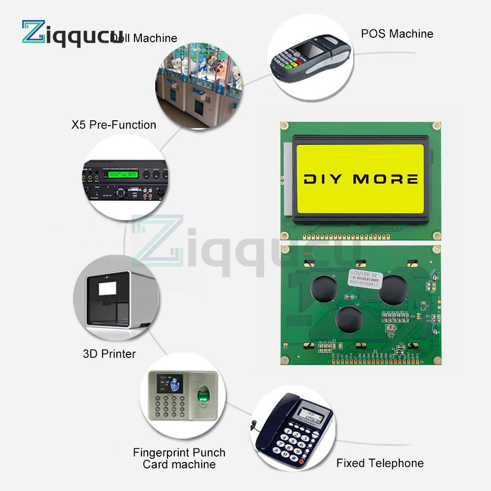 Ã‰cran LCD bleu avec rÃ©troÃ©clairage pour Ardu37, 12864x64, 5V, technologie DOTS, port parallÃ¨le, ST7920, hospite64, 128 n° 2