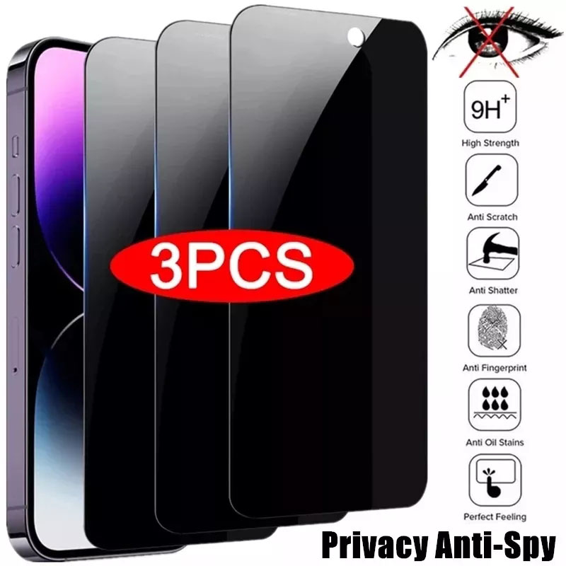 Protecteur d'Ã©cran de confidentialitÃ© pour iPhone, verre anti-espion pour iPhone 14 Pro Max, 13, 12, 11, XS Max, Poly 7, 8 Plus, SE, 2022, Guatemala, 3 piÃ¨ces n° 1