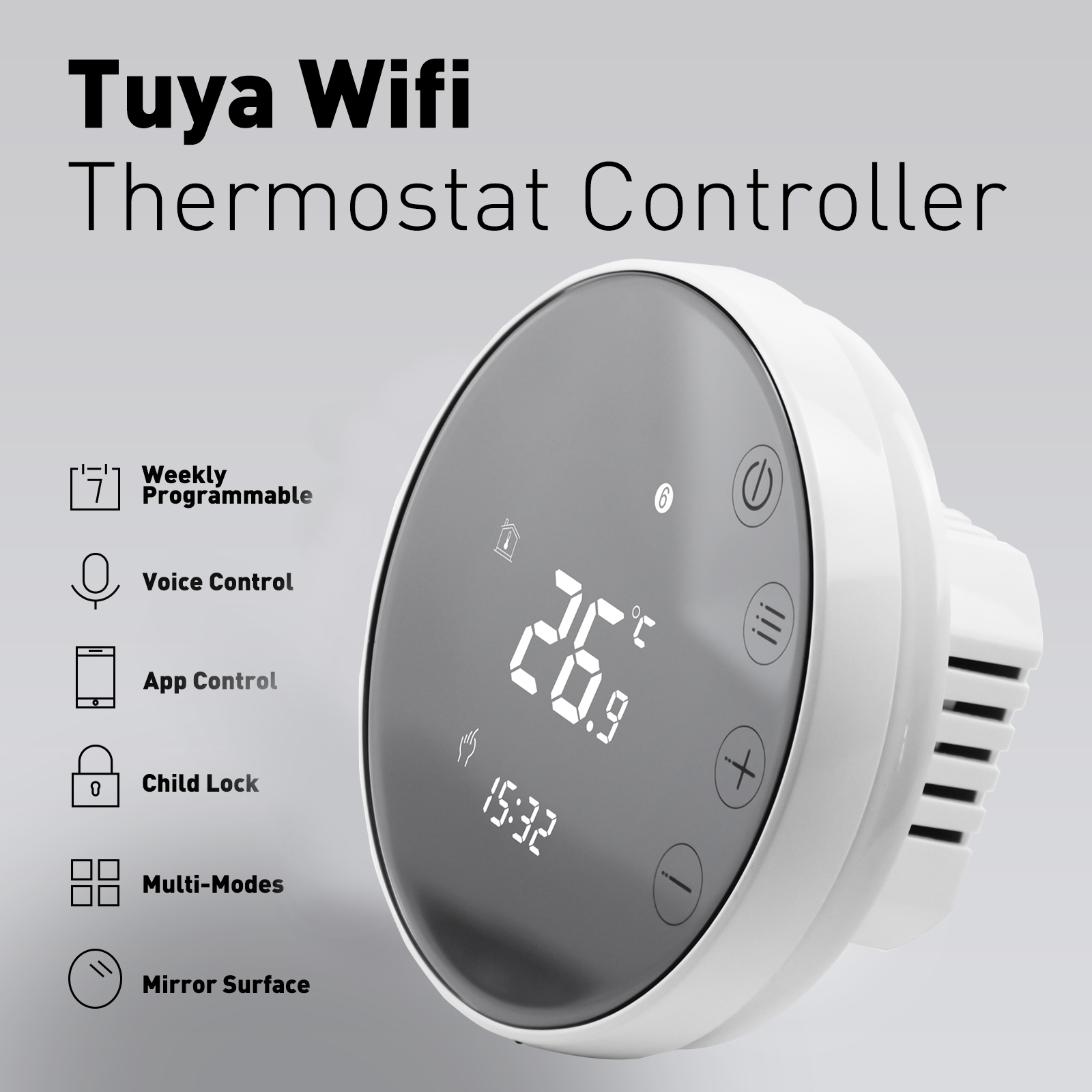 Beok â€“ Thermostat Wifi intelligent Tuya, chaudiÃ¨re Ã  gaz, chauffage au sol, thermorÃ©gulÃ©, Ã©cran tactile LCD, tÃ©lÃ©commande, pour Alice, Alexa n° 2