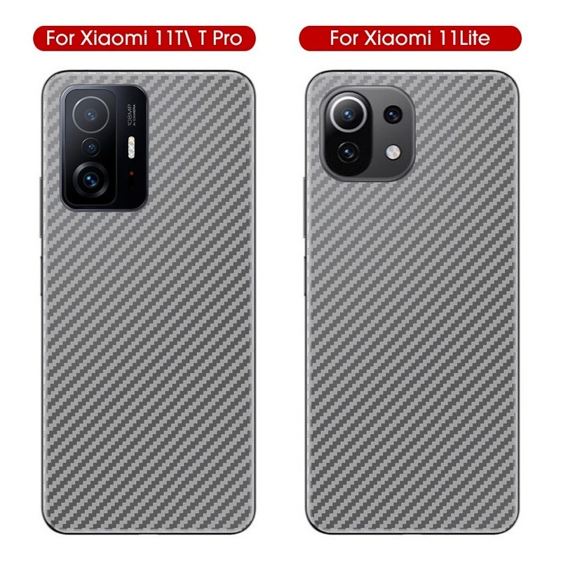 Film arriÃ¨re en fibre de carbone pour Xiaomi Mi 11T 11 11Lite 5G, protecteur d'Ã©cran arriÃ¨re translucide 3D, peau de couverture anti-rayures, 3 piÃ¨ces n° 4