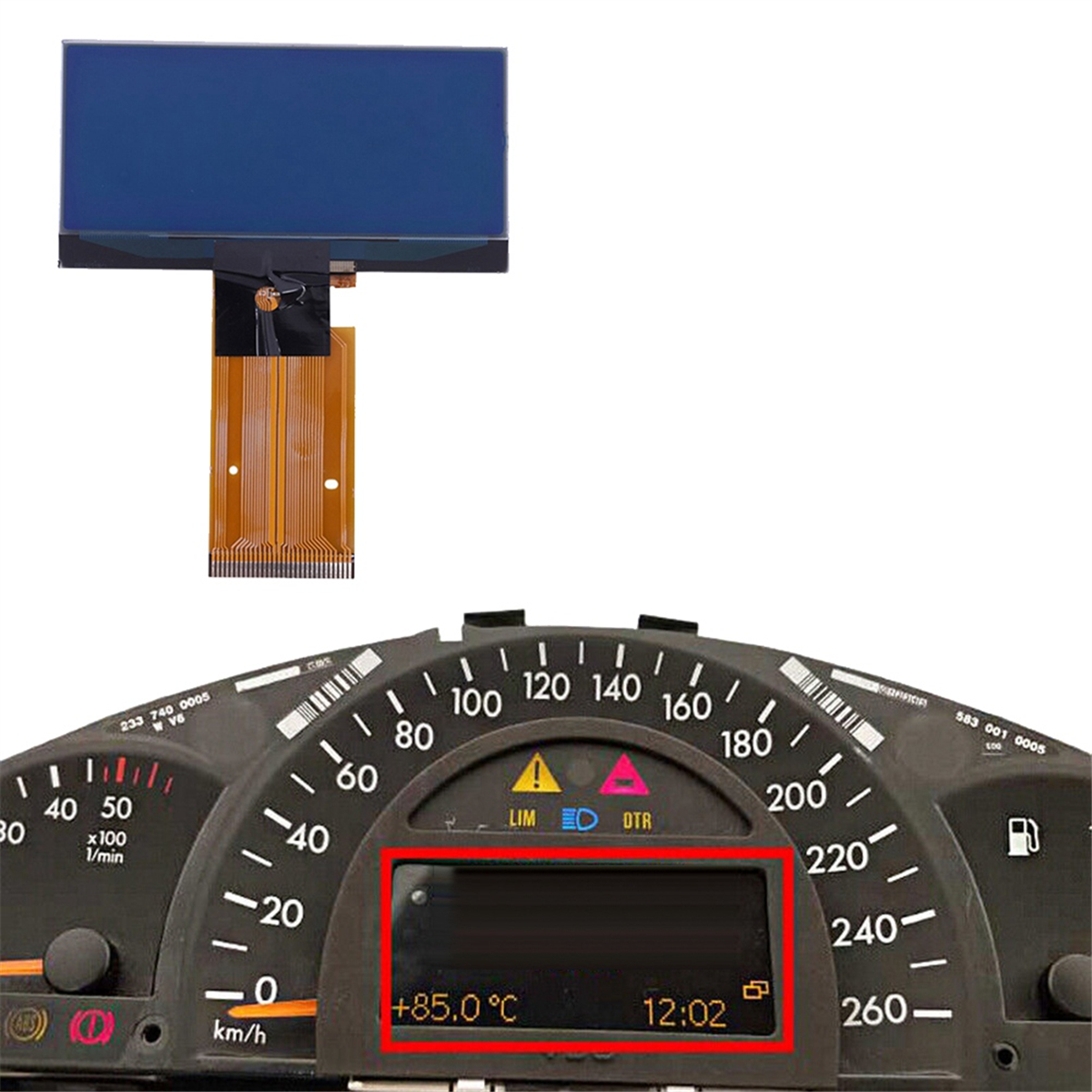 Ã‰cran d'affichage LCD de voiture pour W203, classe C, C200, C230, C240, C260, C320, 2000-2007, rÃ©paration de pixels TingCluster n° 2