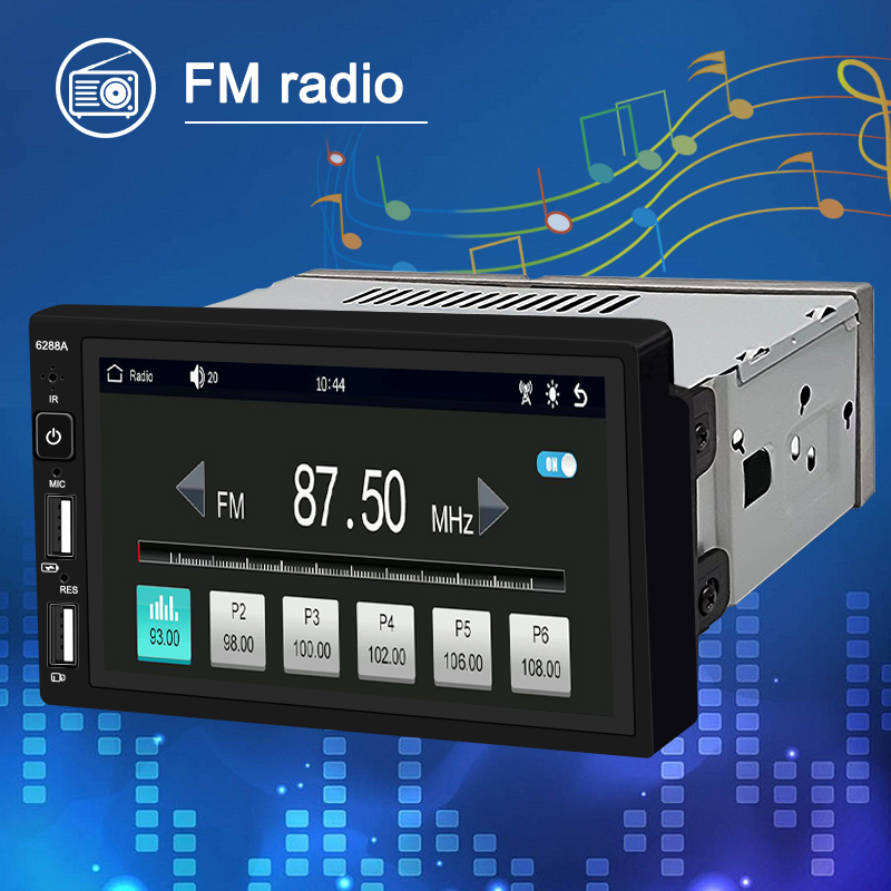 Autoradio Android StÃ©rÃ©o avec Ã‰cran Tactile HD, Lecteur MP5, Bluetooth, USB, FM, UnitÃ© Centrale, Limitation Autoradio, 6.86 , 1 Din n° 6