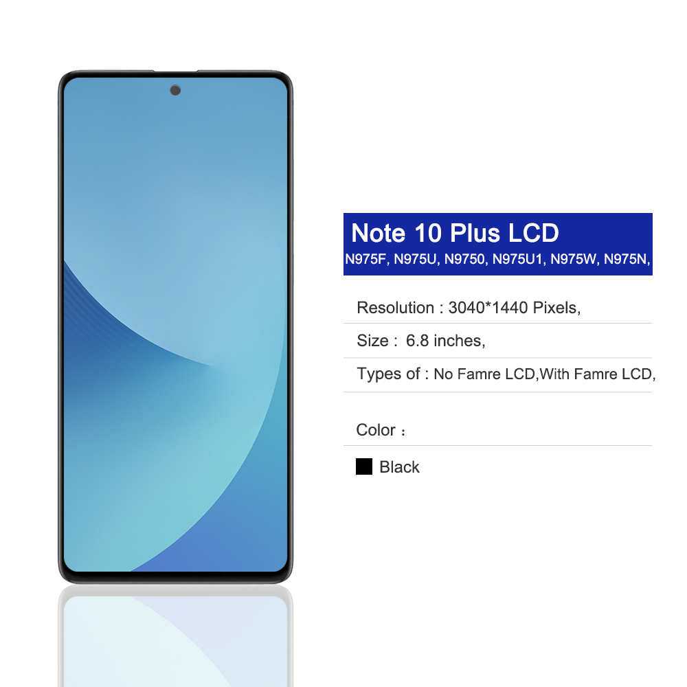 Ã‰cran tactile LCD AMOLED avec cadre, compatible avec Samsung Galaxy Note 10 Plus, N975F, support S Pen, remplacement n° 3