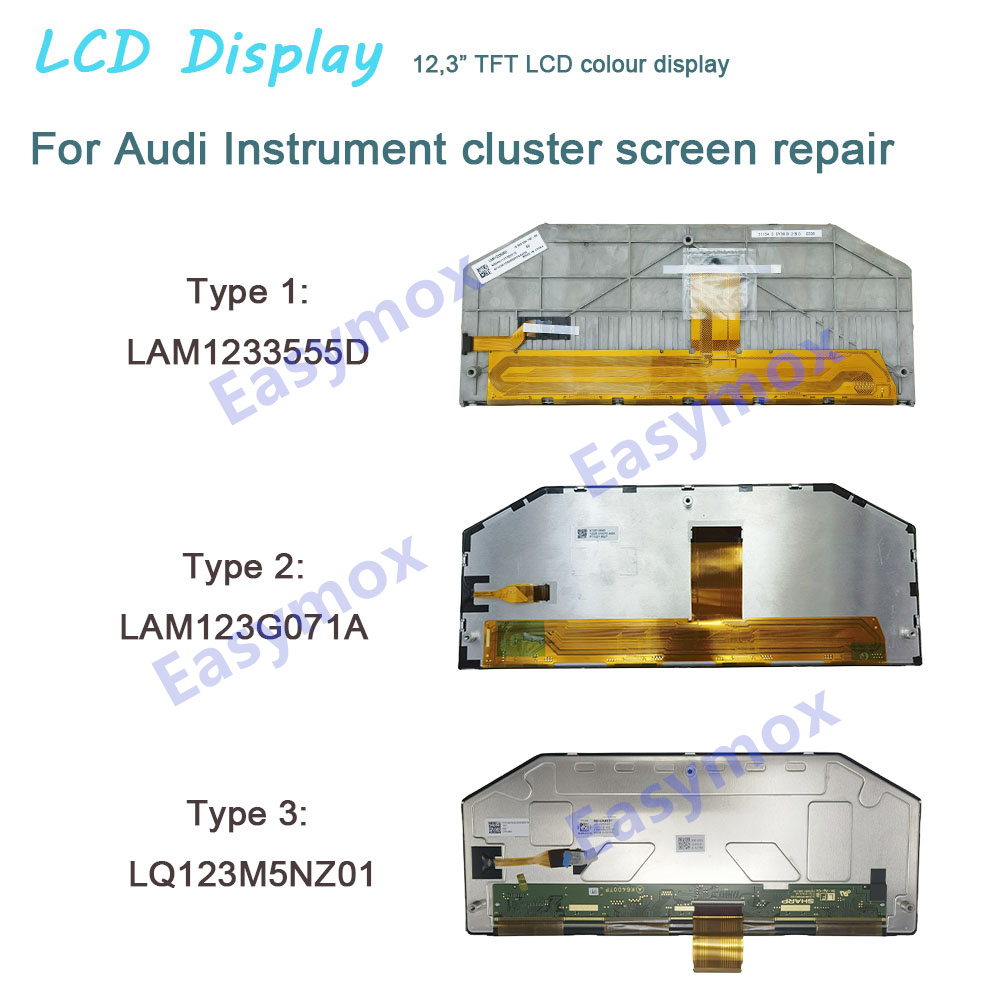 Ã‰cran LCD TFT pour la rÃ©paration d'Audi Bosch, grappes numÃ©riques, LAM1233555D, A3, A4, A5, Horizon, A7, A8, Q Seires, 12.3 pouces n° 2