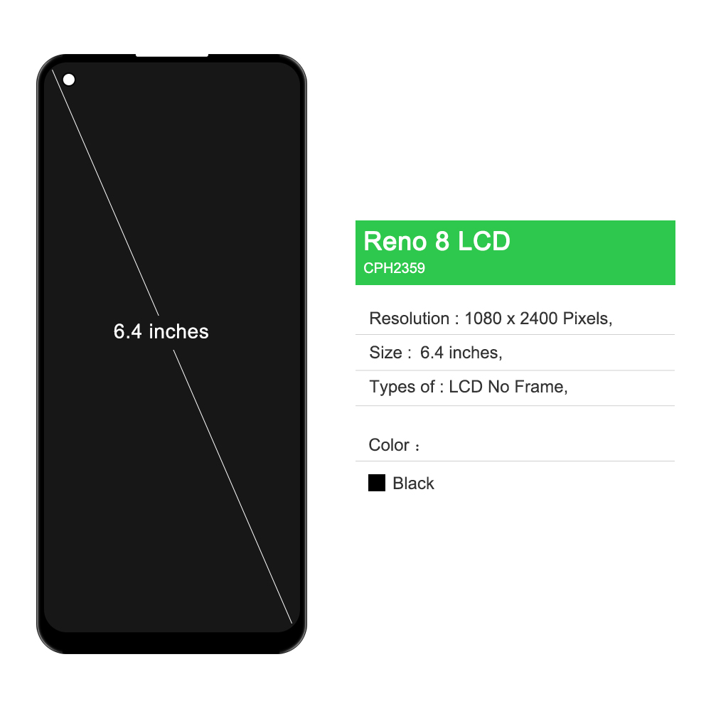 Bloc Ã©cran tactile LCD de remplacement, 6.4 pouces, pour Oppo Reno 8 4G CPH2457, Original n° 2