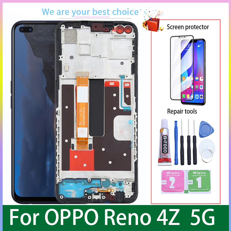 Écran LCD d'origine avec cadre pour OPPO Reno4 Z 5G, pièces de rechange de Hébergements eur d'écran tactile, Reno 4Z CPH2065, 6.57 pouces n° 1