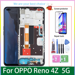 Écran LCD d'origine avec cadre pour OPPO Reno4 Z 5G, pièces de rechange de Hébergements eur d'écran tactile, Reno 4Z CPH2065, 6.57 pouces
