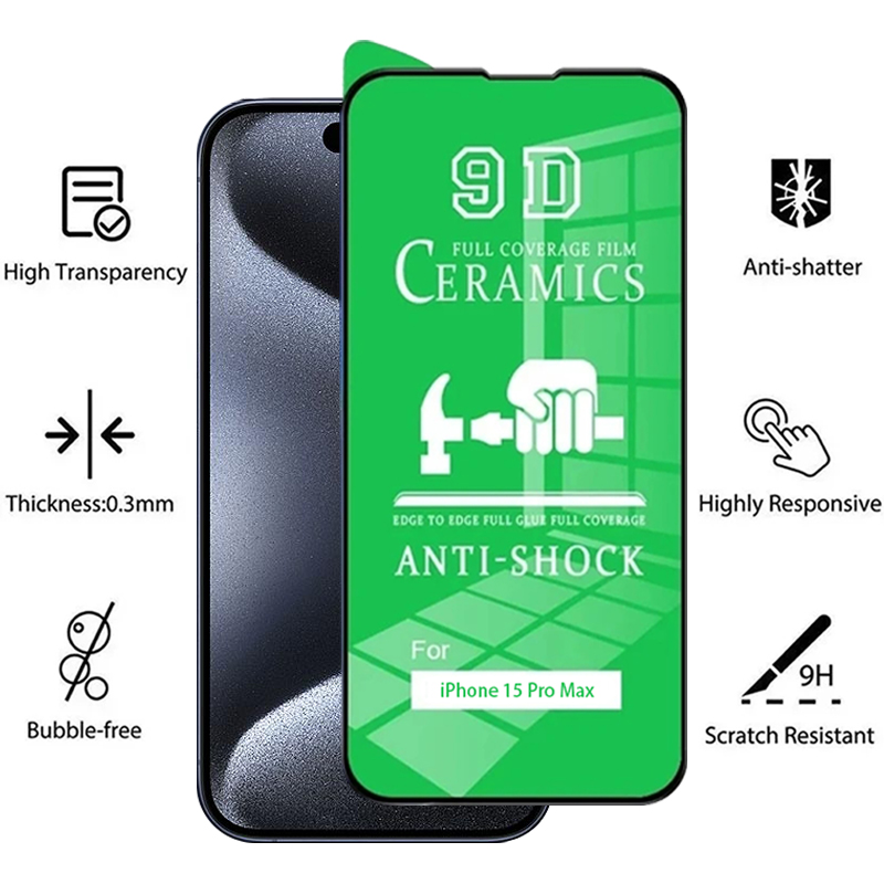 Protecteur d'Ã©cran pour iPhone, Film en cÃ©ramique, 256 HD, 15 Pro Max, 14, 11, 13, 12 Pro Max, 14 Plus, XS Max, Poly X, 8, 7 Plus, 1 Ã  4 piÃ¨ces n° 3