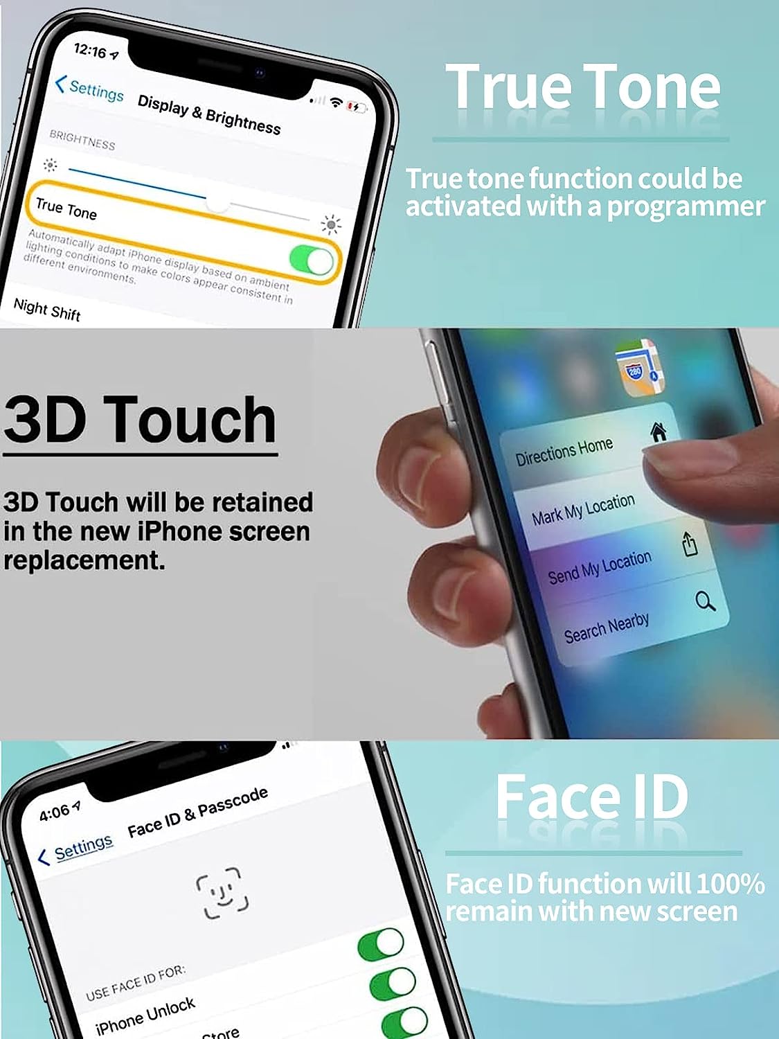 Écran tactile LCD de remplacement pour iPhone X, avec Hébergements eur 3D, pour modèles 11 Pro Max n° 5