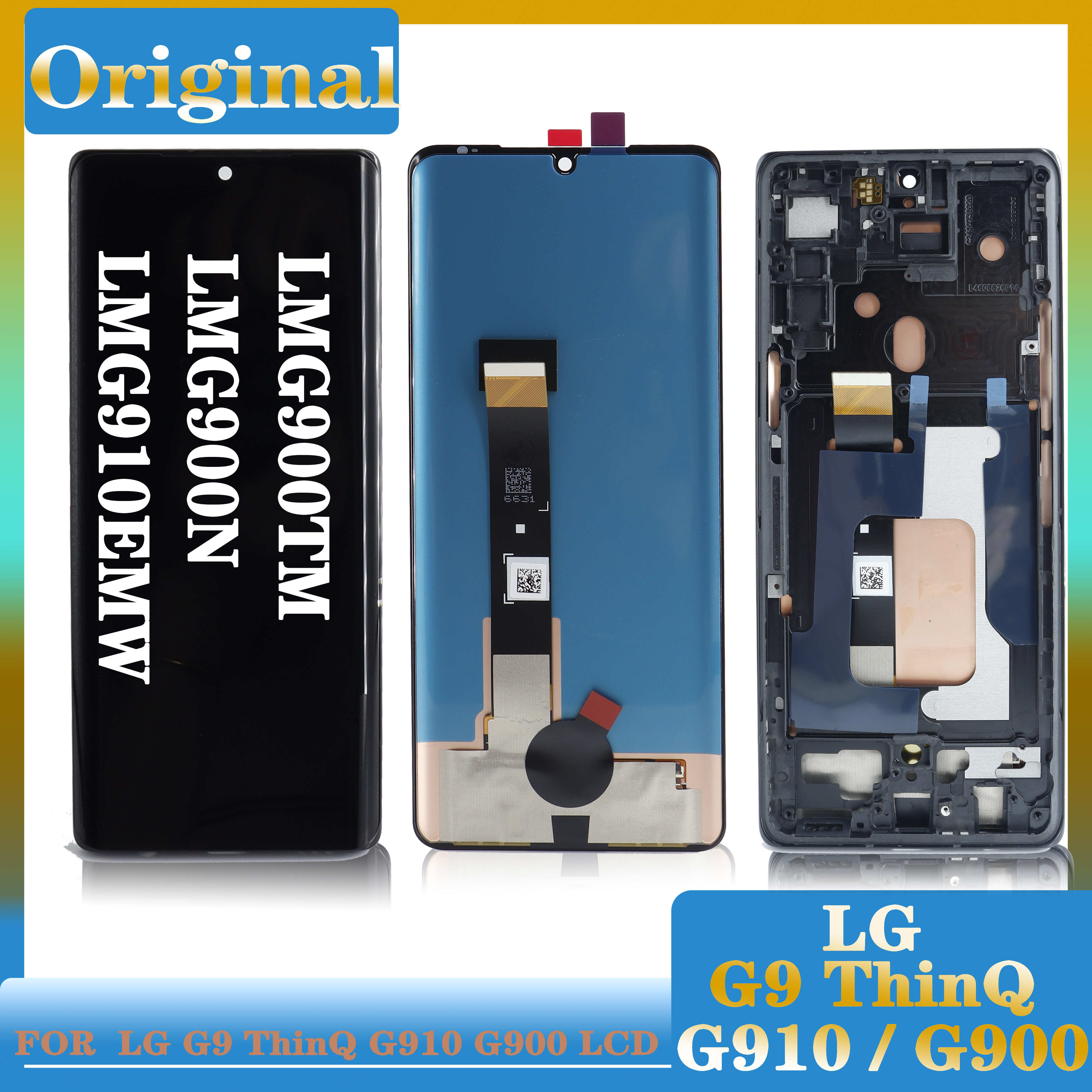Écran tactile LCD AMOLED avec cadre, 6.8 pouces, pour LG Velvet 5G LM G900N, G9 G910EMW, original n° 1