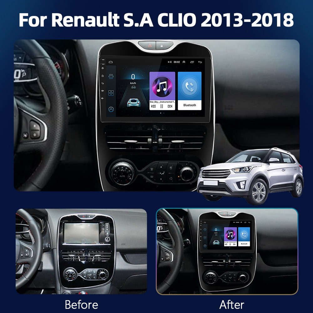 PodoNuremberg-Autoradio Android pour Renault Clio 4, 8 Go + 128 Go, CaPlay, Lecteur de Limitation 4G, UnitÃ© Principale 2Din, RÃ©cepteur StÃ©rÃ©o HiFi, 2012-2016 n° 2