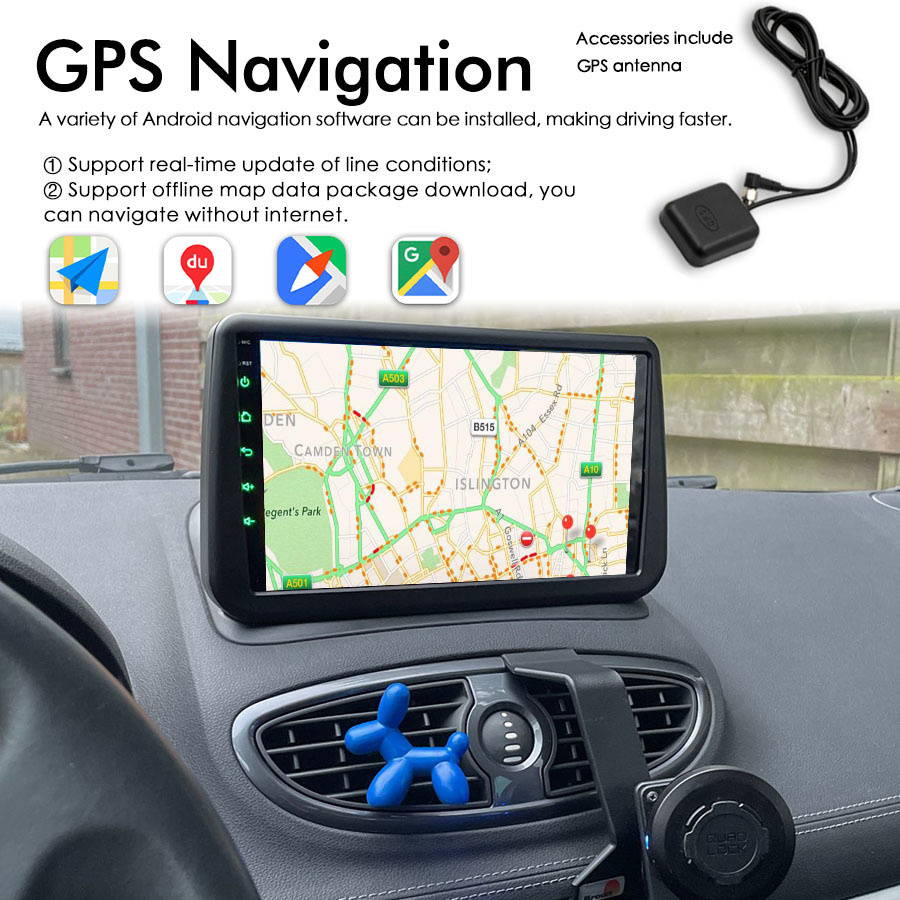 Autoradio Android 13 avec Navigation GPS et Ã‰cran Tactile, Lecteur VidÃ©o, StÃ©rÃ©o, 2DIN, 2006 Go, Limitation de Voiture, pour Renault Clio 3, 128 n° 3