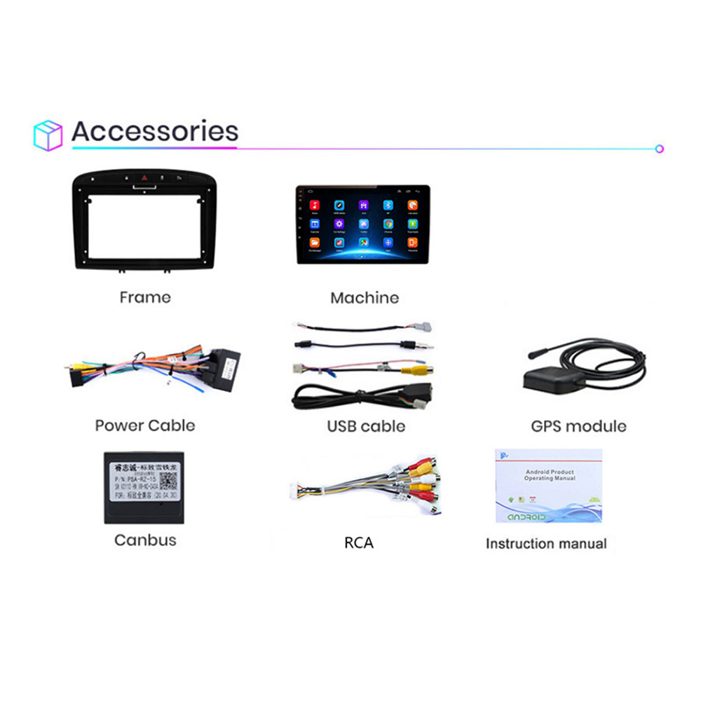 Lecteur d'autoradio Android pour KIT 408 308sw, GPS, RDS, DSP, 2Din, pas de DVD, limitation n° 6