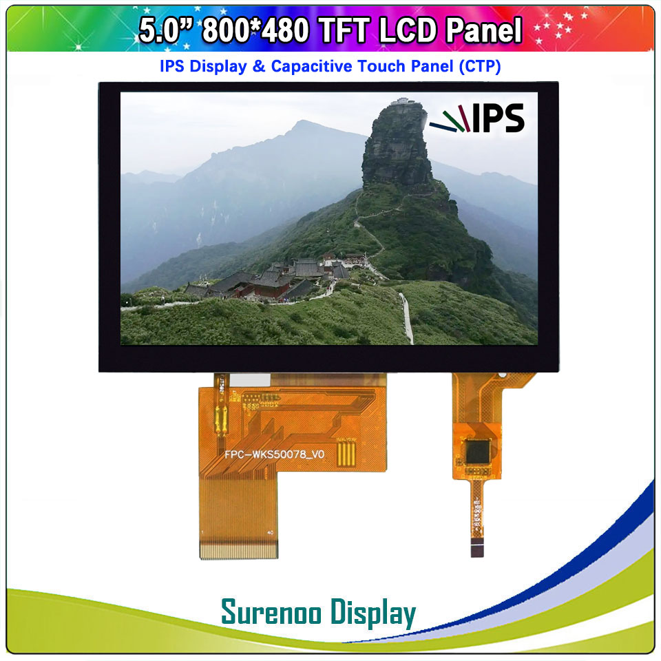 Ã‰cran Tactile IPS RVB TFT LCD de 5.0 Pouces, Moniteur RÃ©sistif IIC I2C GT911, 800x480 800480, 40P/24 _ Bit n° 2