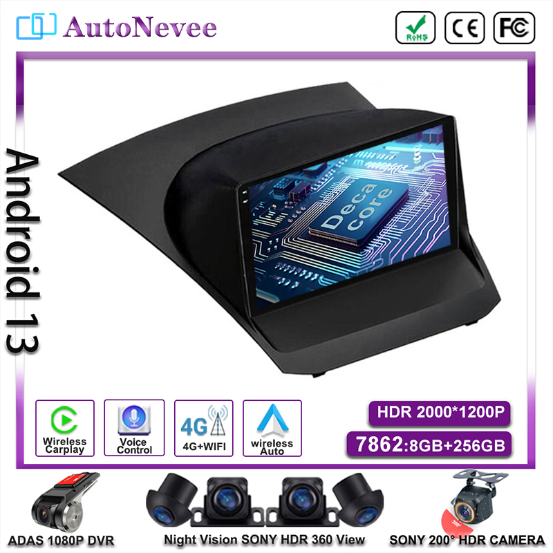 Autoradio Android 13 avec Navigation GPS pour Voiture, Lecteur StÃ©rÃ©o QLED, DVD, Carplay, pour Ford Fi.C. Mk7 2009 2010 2011 - 2017 n° 1