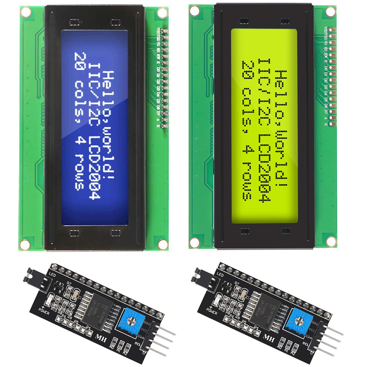 Hosp2004-Moniteur d'affichage LCD pour Ardu37, Ã©cran rÃ©tro4.2 bleu et vert, IIC, I2C, 2004, 20tage, 5V Rick, 2004 n° 1