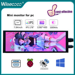 Fissuraminants-Mini moniteur LCD portable, Ã©cran secondaire IPS, Ã©cran d'ordinateur pour ordinateur portable, PC Raspberry pi 4, Aida64, 7.84 pouces, 1280x400