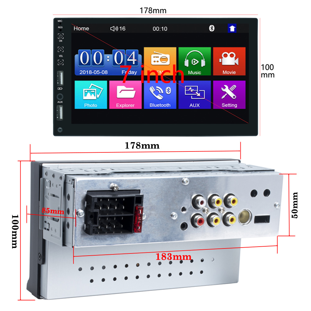 Autoradio universel 7 HD, Ã©cran tactile, MP5, Bluetooth, USB, TF, FM, camÃ©ra, lecteur multimÃ©dia, 1 din, X-REAKO n° 6